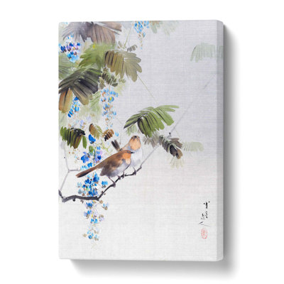 Birds & Flowers - Wrapped Canvas Painting