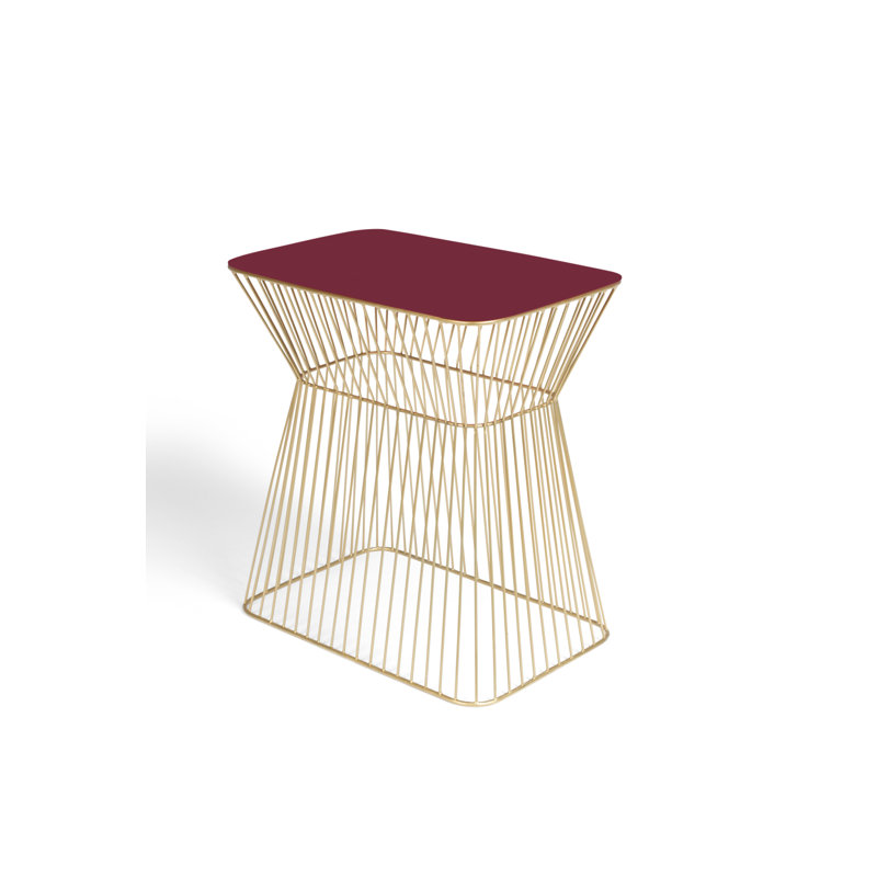 No Offence Iron Top End Table, Wine Red