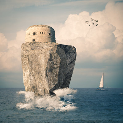 Fortress On The Sea by Sekulicn - Wrapped Canvas Print