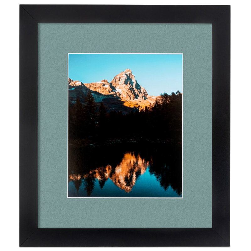 Cadre pour photo simple 18 po x 36 po en bois mat, Vert du Nil