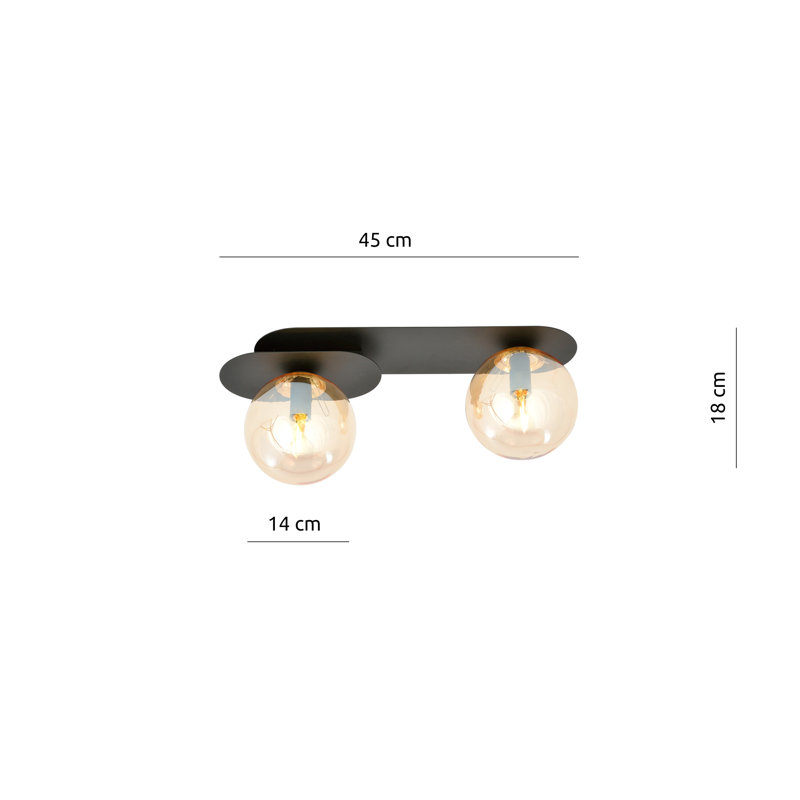 Menyauthe Glass Flush Mount, Amber, 19cm H x 43cm W x 43cm D