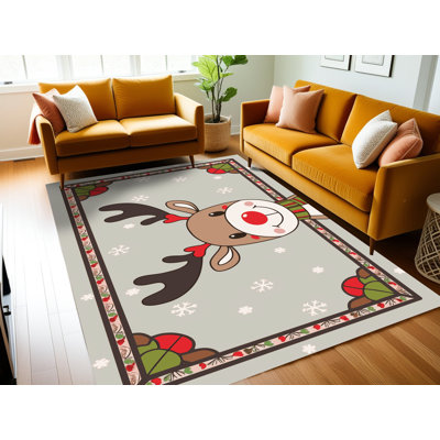 Tapis de vacances d'hiver de Noël lavable The Holiday Aisle®