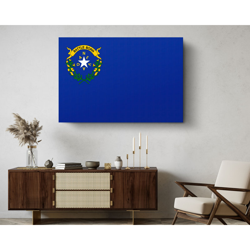 Nevada State Flag - impression sur toile tendue, L 24 po x H 16 po