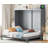Full Size Murphy Bed Wall Bed,Gray