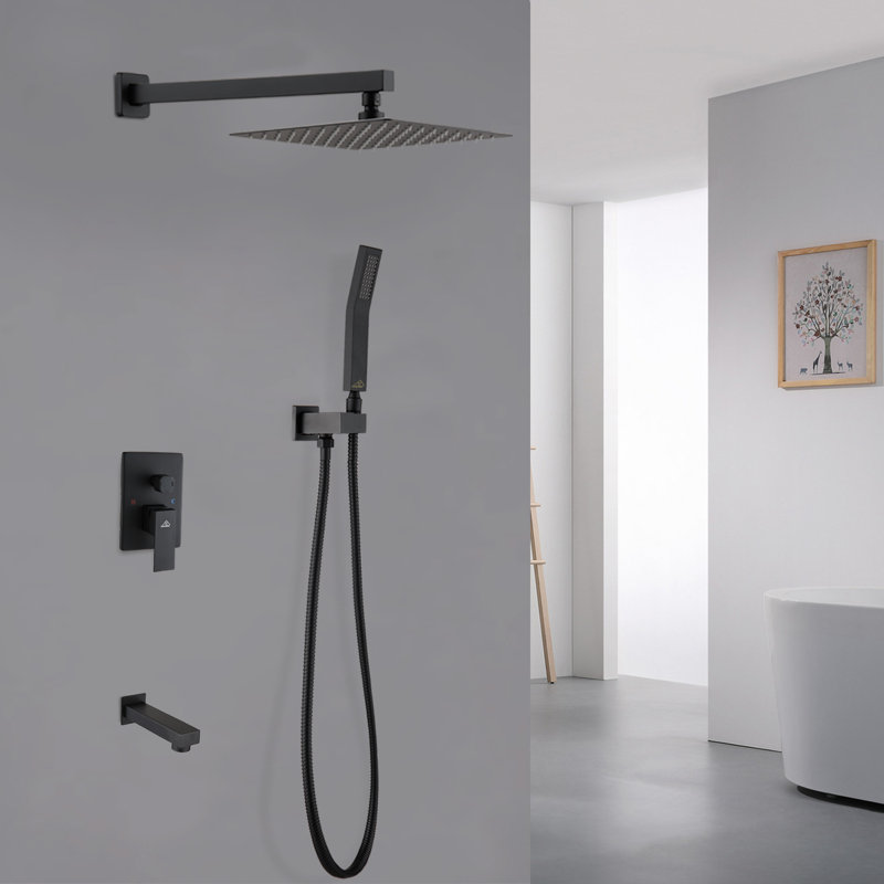 Pressure-Balanced (Temperature And Volume) All-In-One Kit with Rough in-Valve, Matte Black