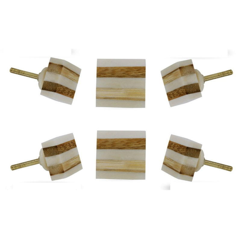 Striped Bone 1.2" Length Square Knob Multipack