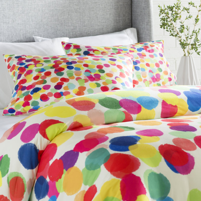 Rebecca Allen Modern & Contemporary Polyester Dots Duvet Cover, King Duvet Cover