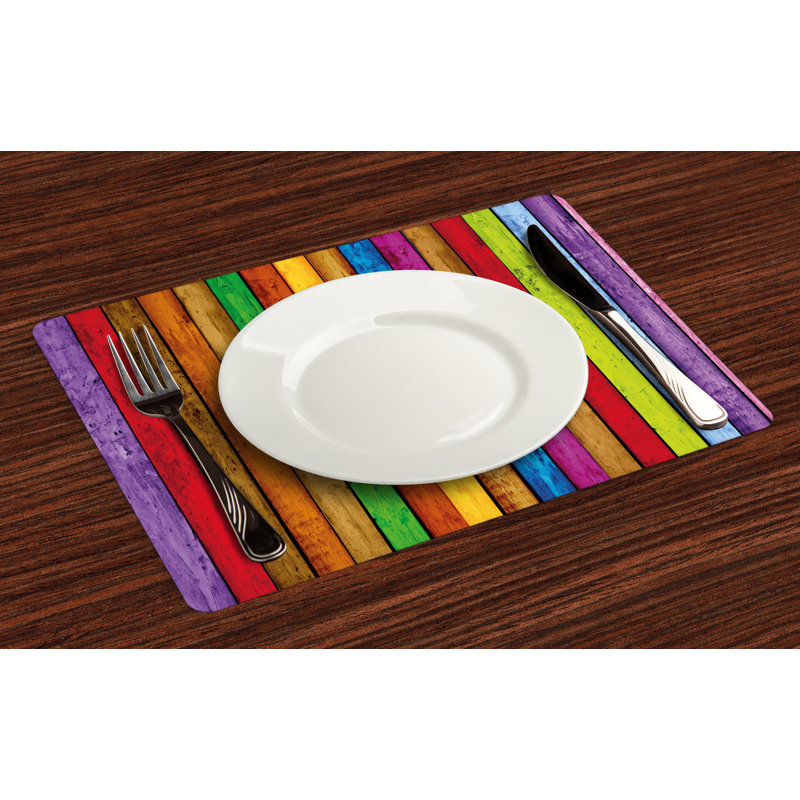 Polyester Striped Rectangle Placemat