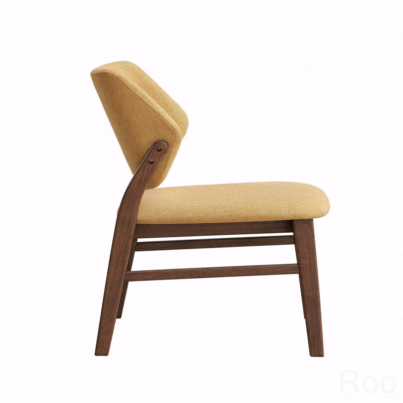 Ensemble de 2 chaises de salle à manger, chaise d'appoint en tissu et finition noyer, Jaune