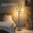 Dimmable Floor Lamp, 3 Light Rattan Floor Lamp For Living Room, Industrial Tree Floor Lamps With 3 X 6W LED Bulbs-1846802551