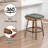 Hudspeth Modern Upholstered Faux Leather 360° Swivel Wooden Stools（Set Of 4)-695136254