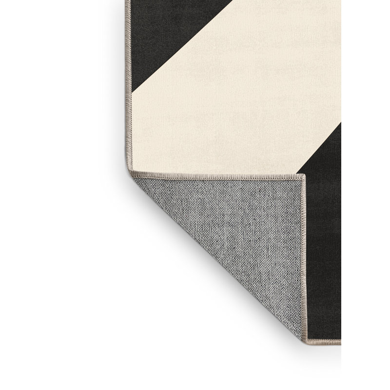 Machine Washable Aguilar Ski Jump Sleek & Chic Modern Rug in Beige – Beige Binding, 3x5