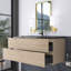 Meuble-lavabo mural simple 48 po avec lavabo en quartz noir