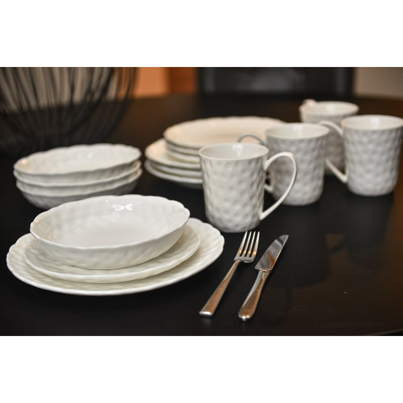 Porcelain China Dinnerware Set 16 Piece - Service for 4