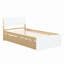Cadre de lit simple moderne pour tête et pied de lit blanc brillant avec couchette en chêne clair