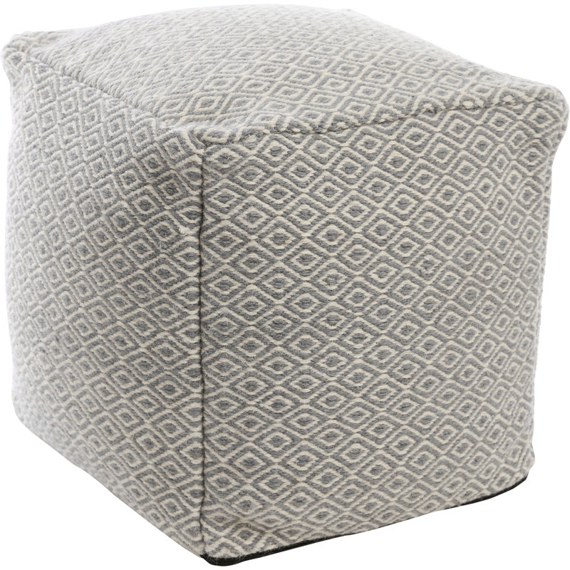 Upholstered Pouf, Gray