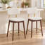 Ensemble de 2 tabourets de bar en bois avec sièges rembourrés en tissu-283500100