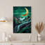 Art mural sur toile Gold Crescent Moon Over Teal-133563545