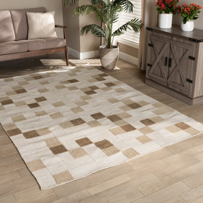 Tapis ivoire tissé à la main Eagleville