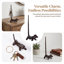 Figurine décorative de bureau en fonte pour teckel, ornement de chien lunatique avec fonction de suspension