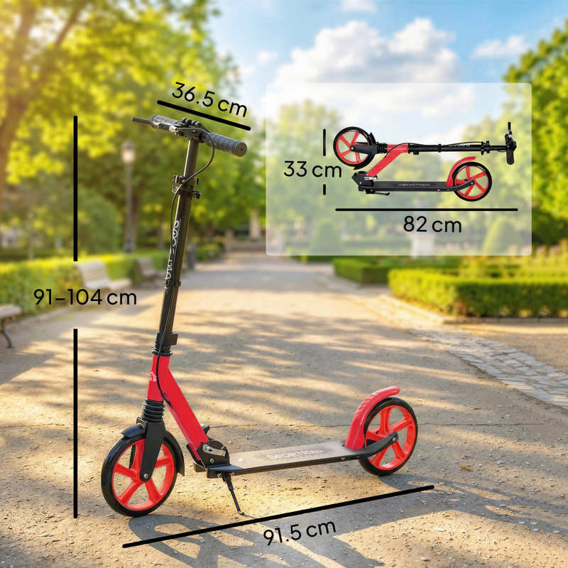HOMCOM Scooter, Red/Black