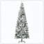 Unlit Snow-Flocked Slim Pine Artificial Christmas Tree With Realistic Branches And 1084 Tips