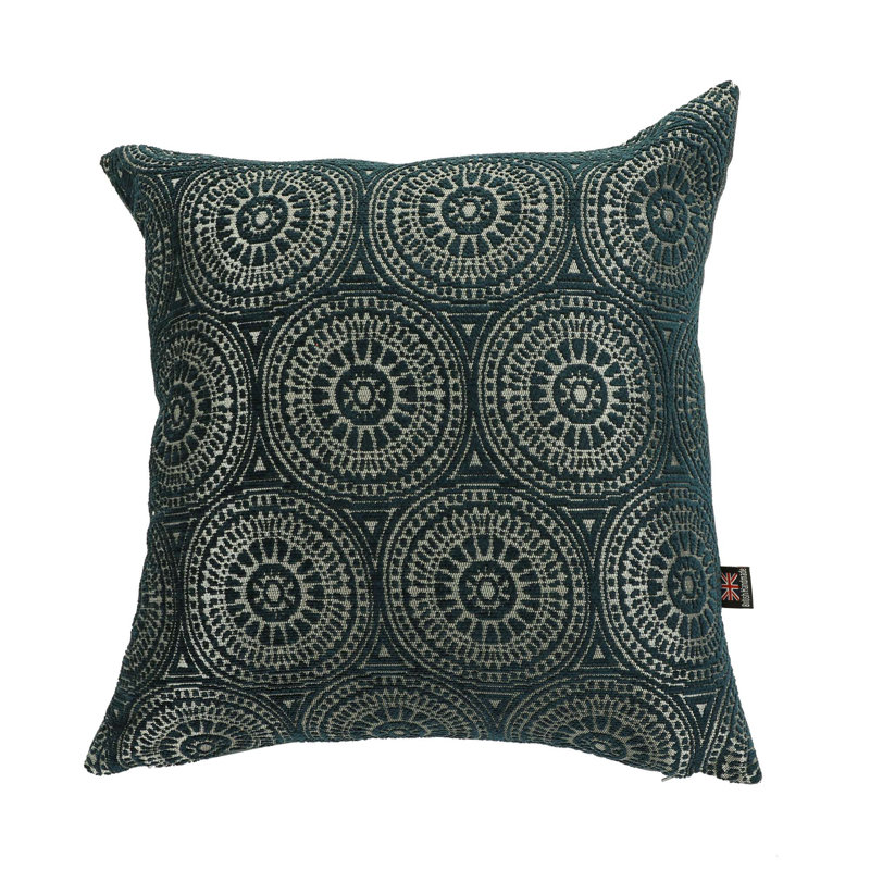 Chilton Geometric Square Cushion, Large, Navy Blue