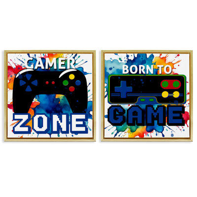 Gamer Zone on Splash 2pc Floating Frame Set, design by Kim Allen
