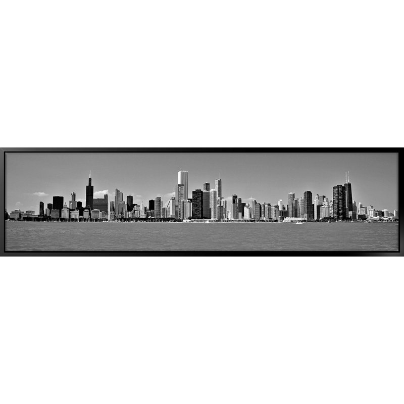 "Chicago Skyline B&W" par Pilot Mike-Floater, reproduction de photo sur toile, H 16 po x l 20 po x P 2 po