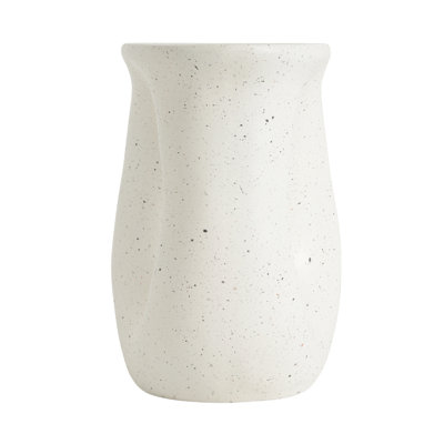 Table d'appoint d'extérieur MGO, finition terrazzo d'aspect travertin en blanc pour patio / terrasse / jardin