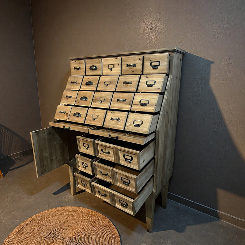 Armoire multi-tiroirs en bois massif