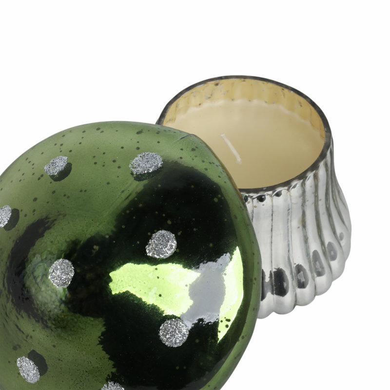 Sagebrook Home 6" 12 Oz Mushroom Candle, Green