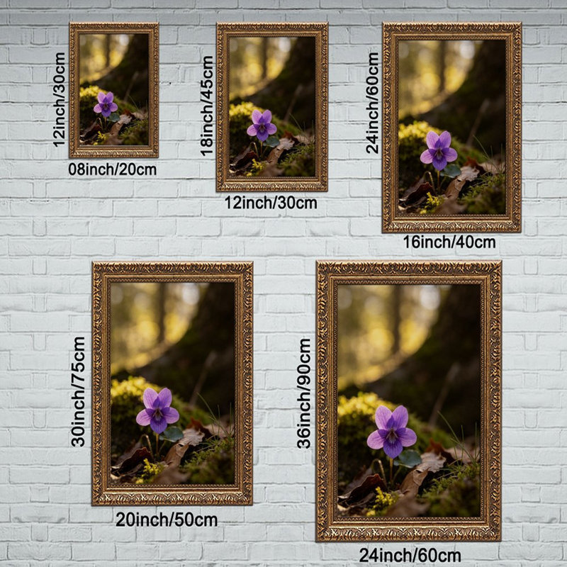 Cadre mural rétro mauve et violet FlowerOrnate, L 12 po x l 18 po