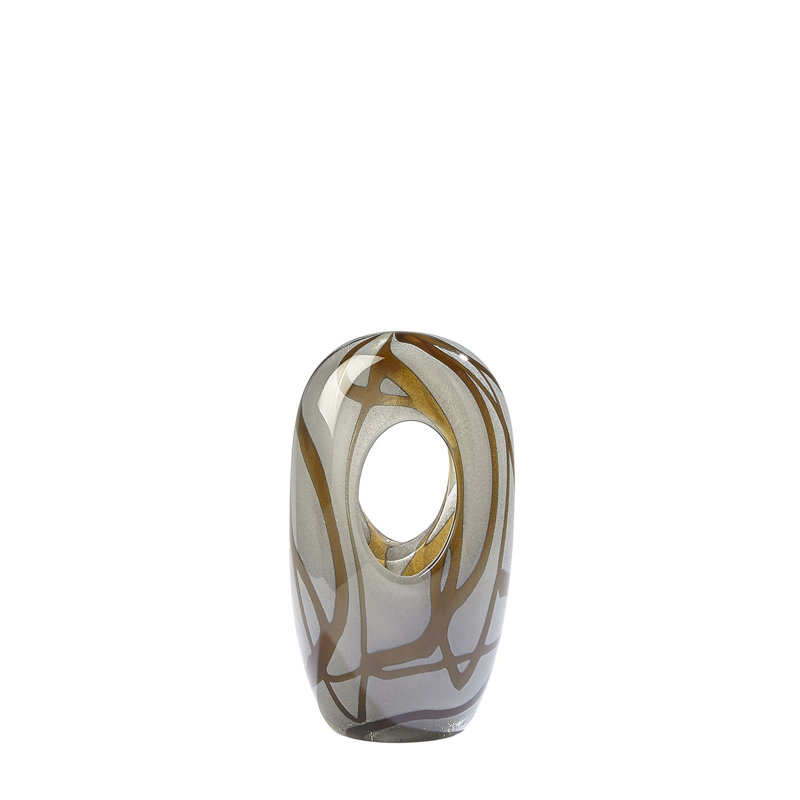 Handmade Glass Table Vase, 9.5" H x 5" W x 4" D