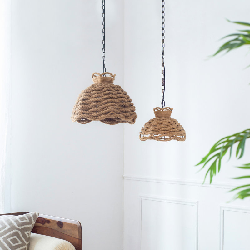 S/2 Rope Woven Chandelier