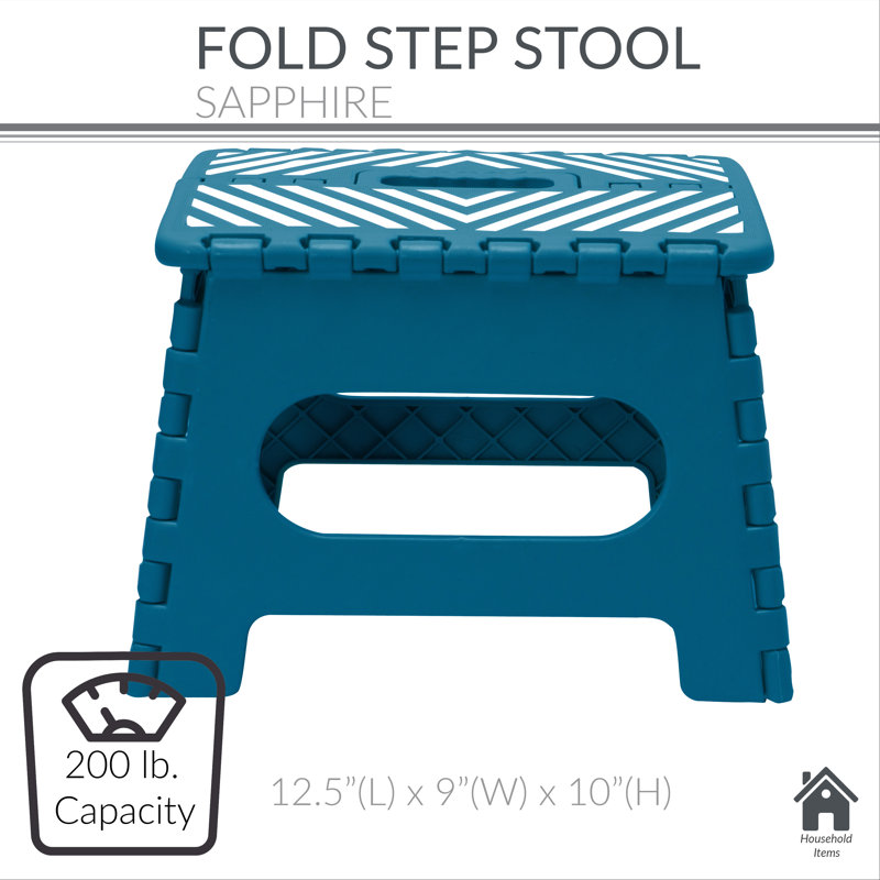 1 - Step Plastic Step Stool, Sapphire