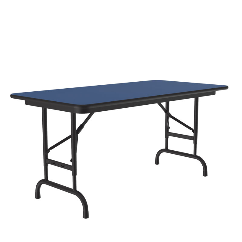Rectangular Adjustable Folding Table, 32" H x 48" L x 24" D, Navy