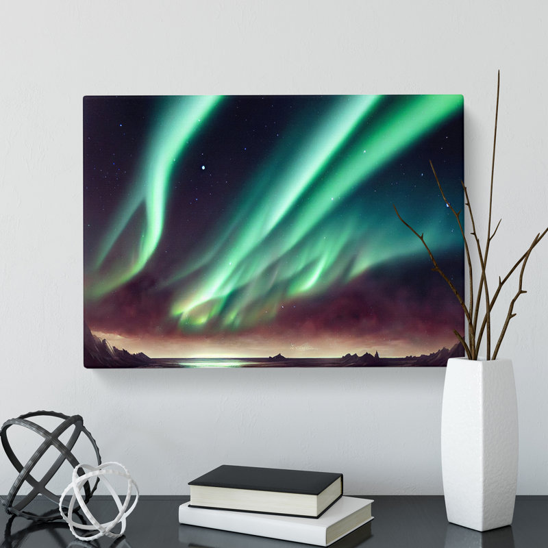 Beautiful Aurora Borealis - Wrapped Canvas, 50cm H x 76cm W x 3cm D