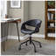 Chaise de travail noire en similicuir et métal avec hauteur réglable et base pivotante-170307064-170307061