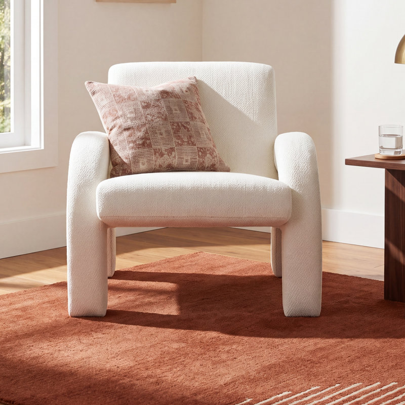 Isle 31.5'' Wide Armchair, Ivory Polyester Blend