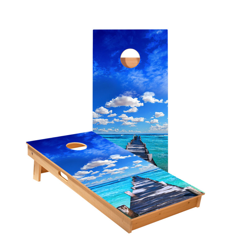 Ocean Boardwalk Star Cornhole Boards