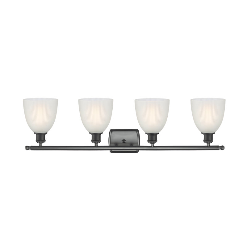 Asdsit 4 - Light Dimmable Vanity Light, 6 Watt Vinage LED Bulb, White, Matte Black