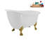 Baignoire de trempage en acrylique sur pieds 53 po avec bonde, pattes et plateau en bambou Streamline-72770252-76285536