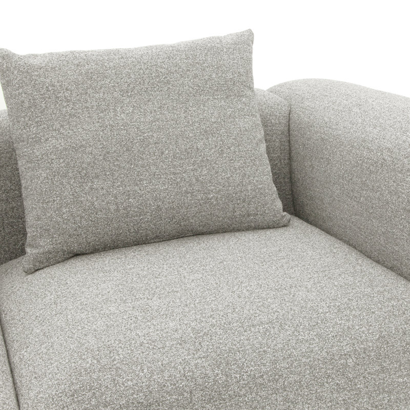 2 Seater Sofa & Chaise, Light Grey