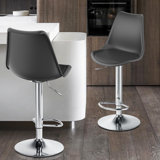 Claudia Adjustable Swivel Bar Stools, Kitchen Counter Height Barstools Dining Chairs with Footrest