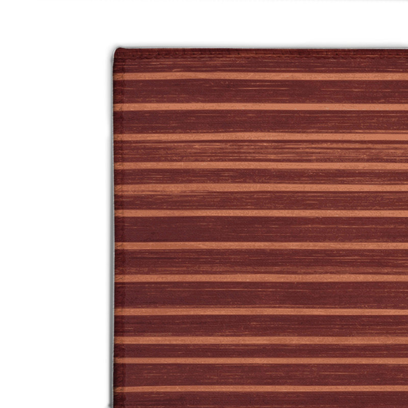Tapis intérieur / extérieur brun HorizontalStripes, Rectangulaire 2 pi x 3 pi