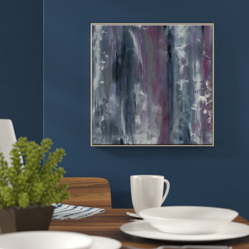 Purple Rain by Sally Adams - Painting on Canvas, Timber, 41cm H x 41cm W