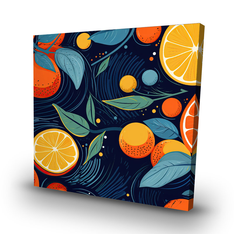 Floating citrus - 32"x32" art on canvas