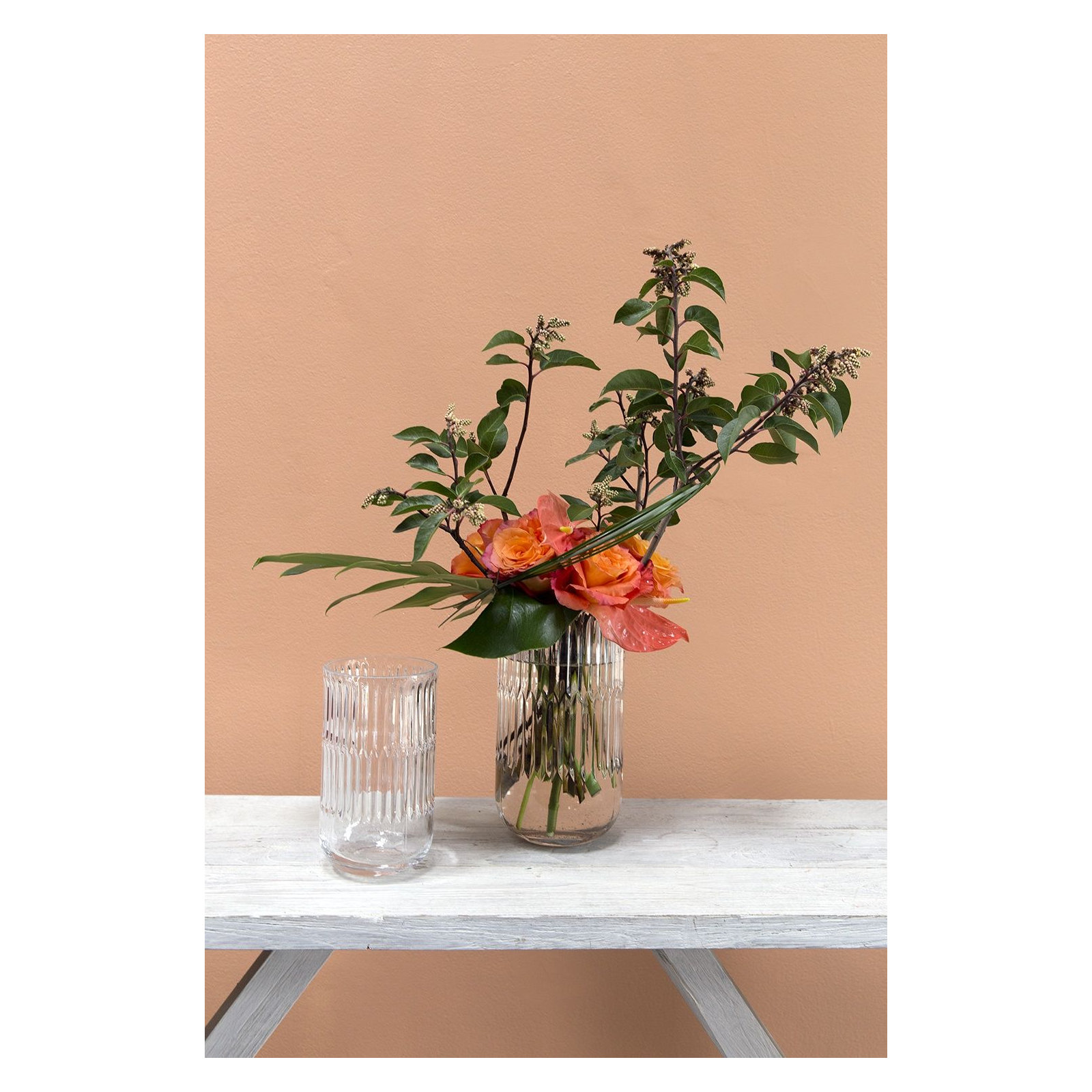 Eldin Handmade Glass Table Vase, 9.75" H x 5.25" W x 5.25" D