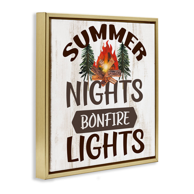 «Summer Nights», art mural encadré flottant par Kim Allen, Cadre flottant métallique doré, H 18 po x l 18 po